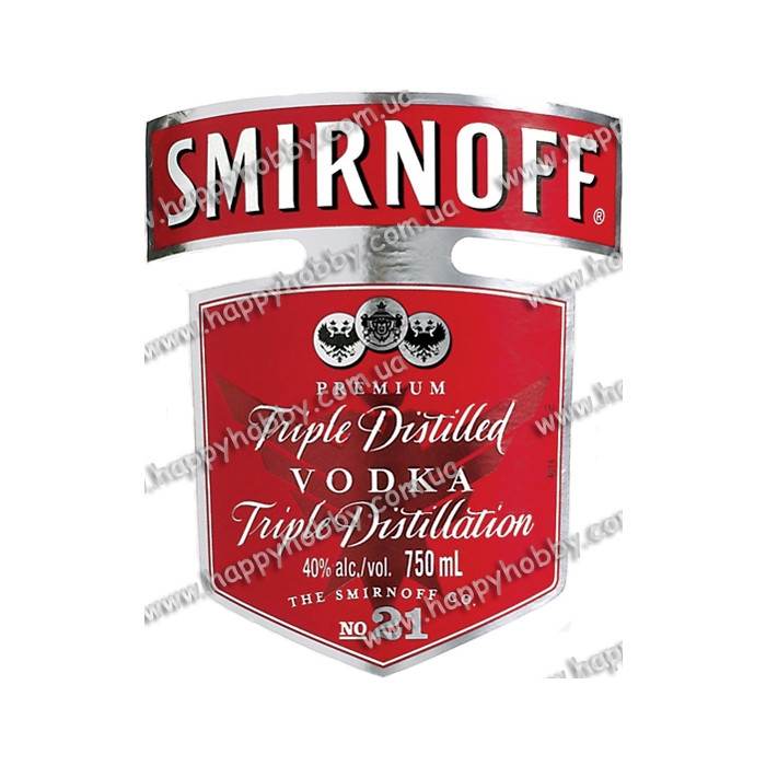 Наклейка "Пляшка горілки" Smirnoff ", 7 шт